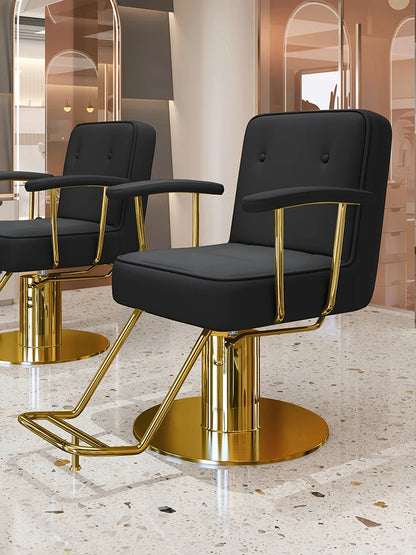 Nordic Style Barber Chairs Exquisite Glamour Premium Creative Salon Chairs European Trendy Silla Para Lashista Salon Furniture