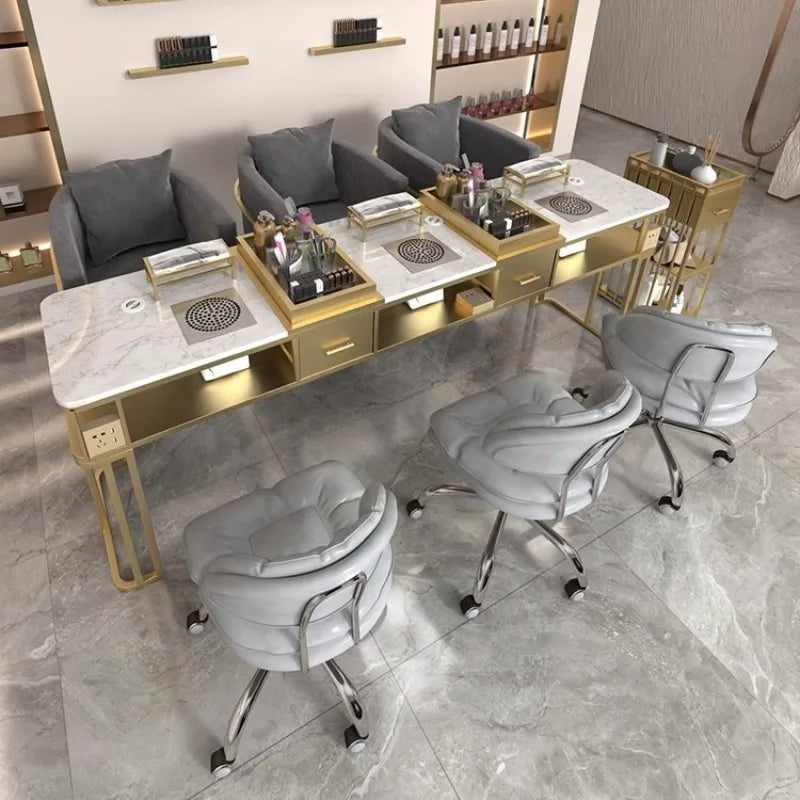 Professional Nail Table with Storage Drawers