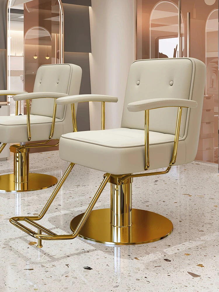 Nordic Style Barber Chairs Exquisite Glamour Premium Creative Salon Chairs European Trendy Silla Para Lashista Salon Furniture
