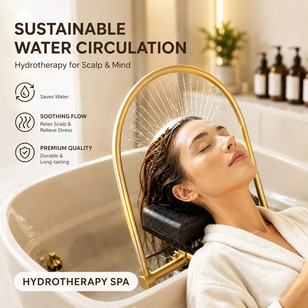 Salon Head Spa Water Circulation Equipment With Pillow Multi-Angle Waterfall Head Therapy Shower Shampoo Accessories