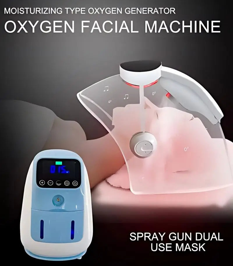 Desktop 2-in-1 Oxygen Jet Microdermabrasion Facial Mask Device with LED Light Therapy for Commercial Use Skin Rejuvenation