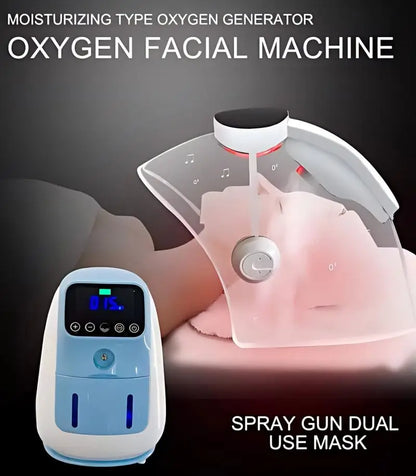 Desktop 2-in-1 Oxygen Jet Microdermabrasion Facial Mask Device with LED Light Therapy for Commercial Use Skin Rejuvenation