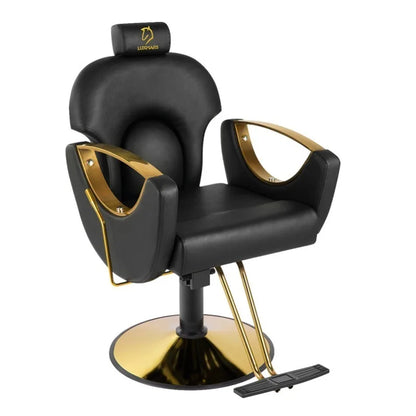 Salon Barber Chair Hydraulic Hair Chair with Reclining Backrest Adjustable Hydraulic Pump Beauty Chair for Barbershop Salon