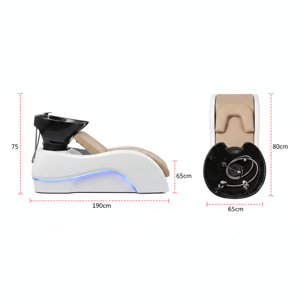 Barbershop Salon Furniture Ceramic Wash Basin Head Spa Water Therapy Bed Shampoo Massage Bed with Sink for Hair Salons