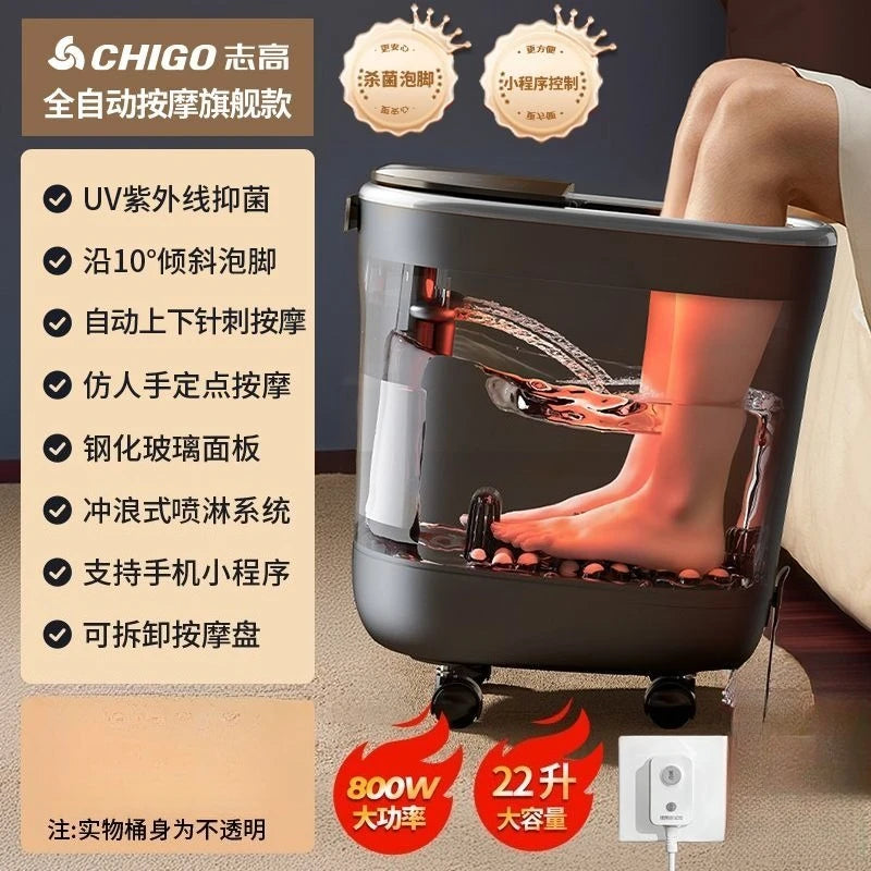 Automatic Heated Foot Spa Bath with Massage & Remote Control