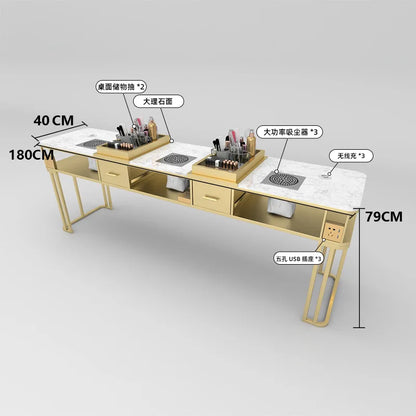 Professional Nail Table with Storage Drawers