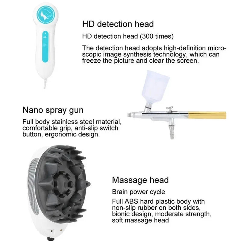 Portable 5 in 1 Scalp Care Machine Scalp Treatment Hair Restoration Machine Hair Loss Scalp Massager for Hair Salon Equipment