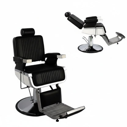 Heavy-Duty Reclining Hydraulic Barber Chair with Footrest