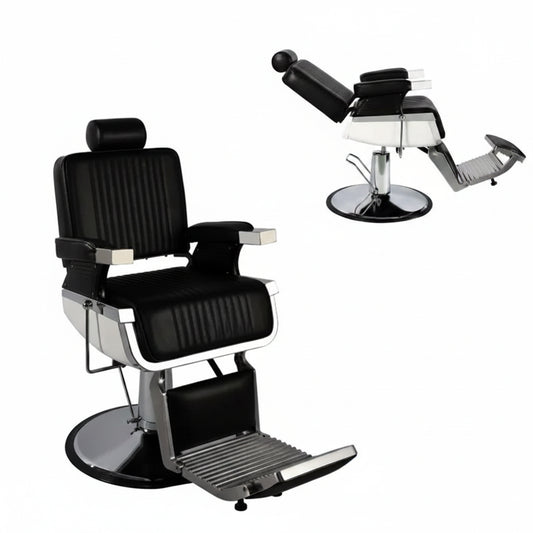 Heavy-Duty Reclining Hydraulic Barber Chair with Footrest