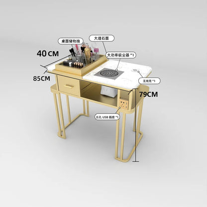 Professional Nail Table with Storage Drawers