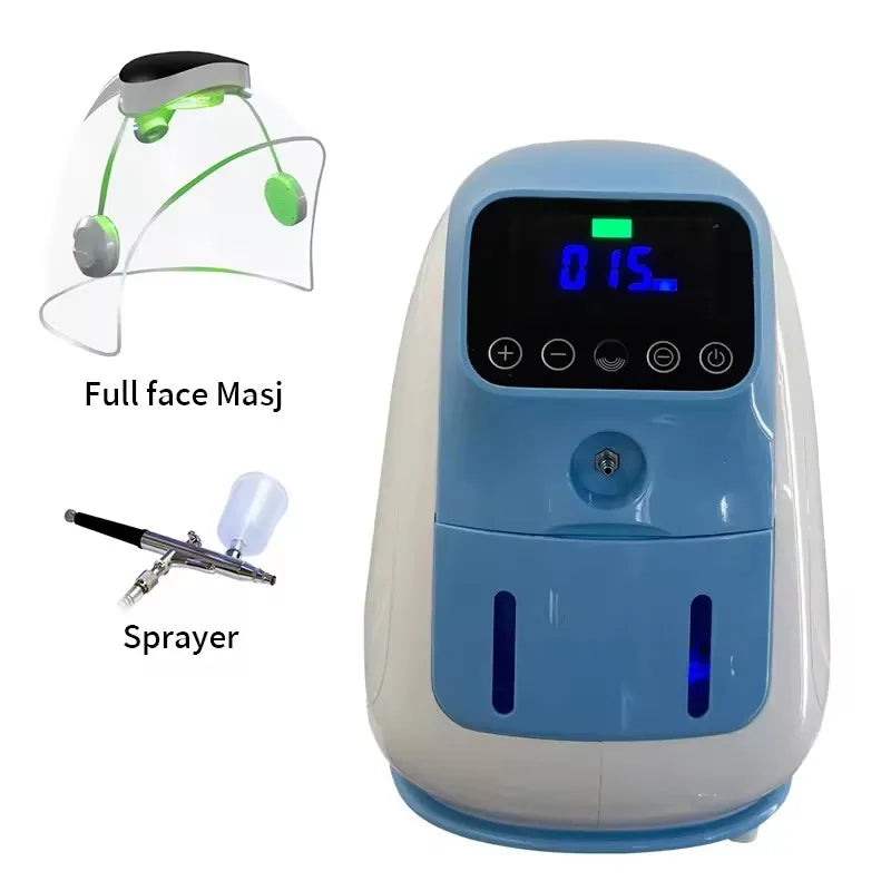 Desktop 2-in-1 Oxygen Jet Microdermabrasion Facial Mask Device with LED Light Therapy for Commercial Use Skin Rejuvenation