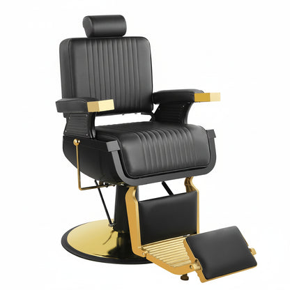 Heavy-Duty Reclining Hydraulic Barber Chair with Footrest