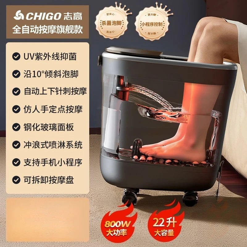 Automatic Heated Foot Spa Bath with Massage & Remote Control