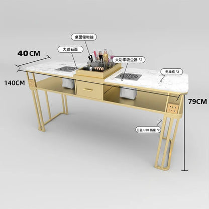 Professional Nail Table with Storage Drawers