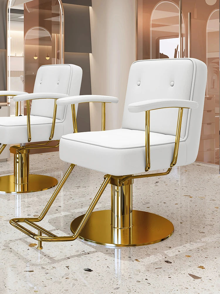 Nordic Style Barber Chairs Exquisite Glamour Premium Creative Salon Chairs European Trendy Silla Para Lashista Salon Furniture