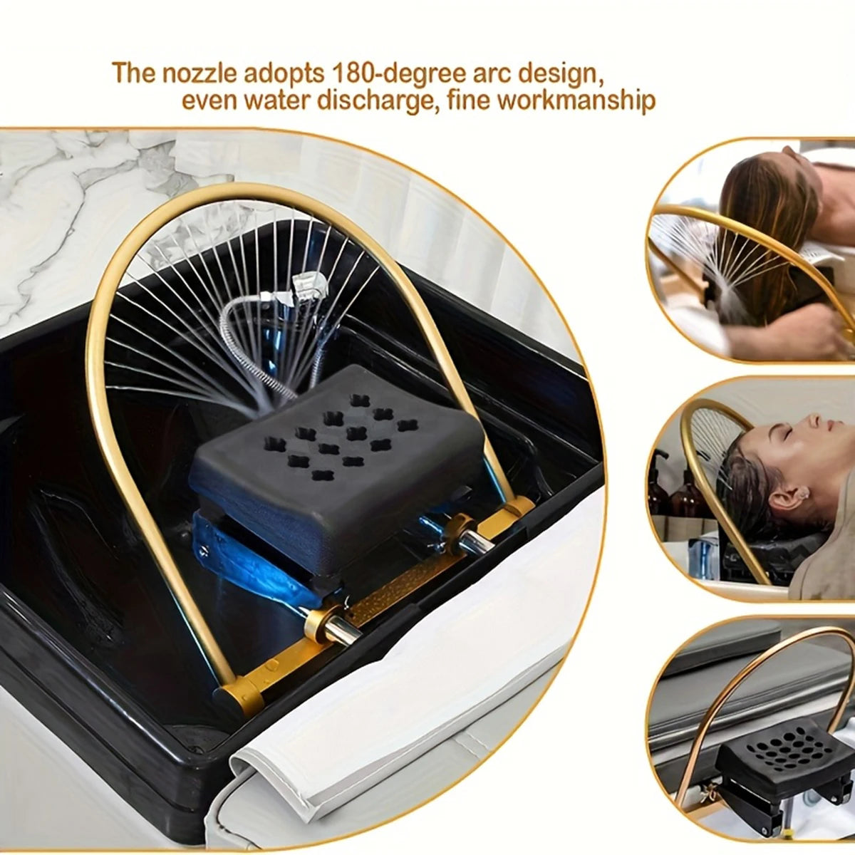 Salon Head Spa Water Circulation Equipment With Pillow Multi-Angle Waterfall Head Therapy Shower Shampoo Accessories