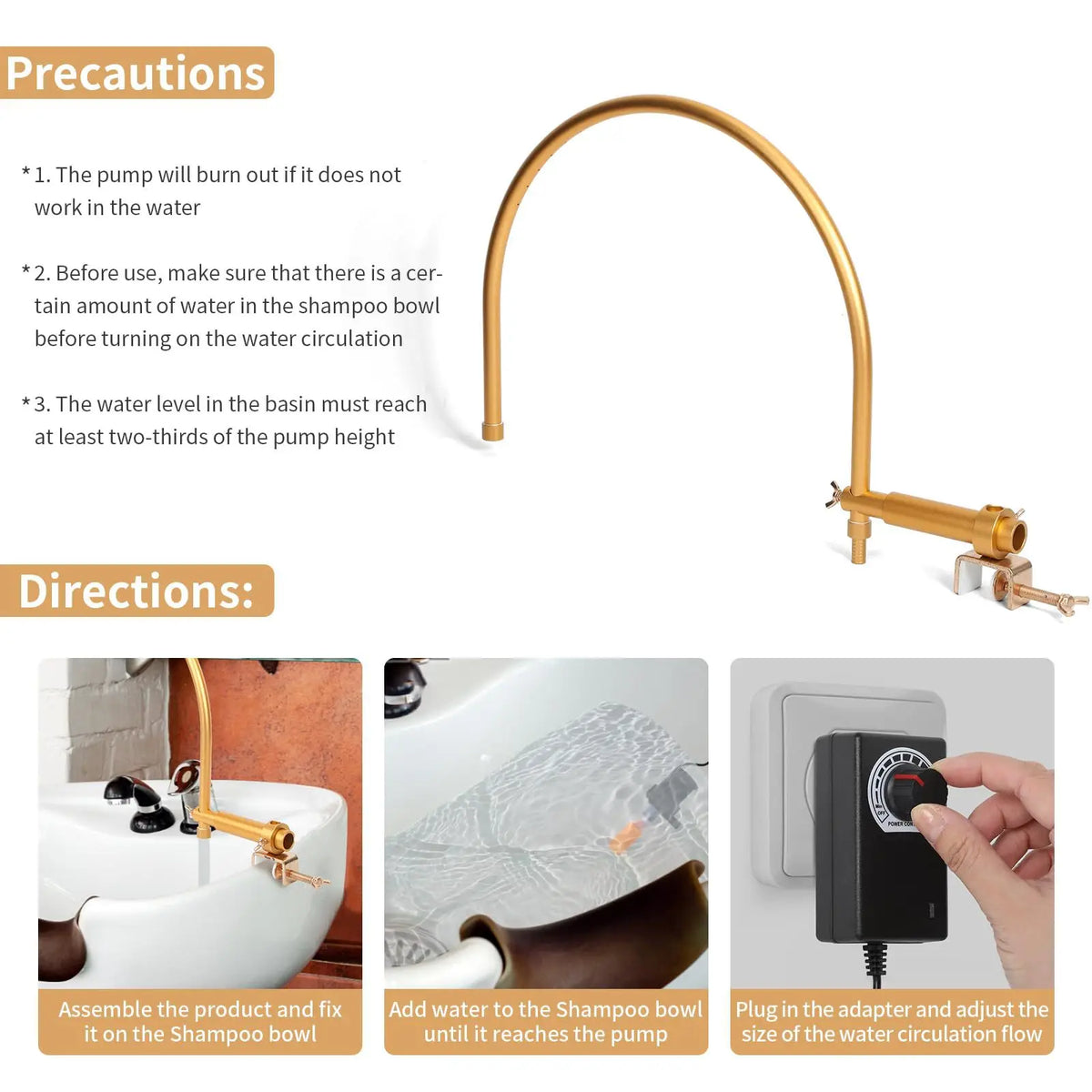 Head Spa Waterfall Circulation Pump for Shampoo Sink