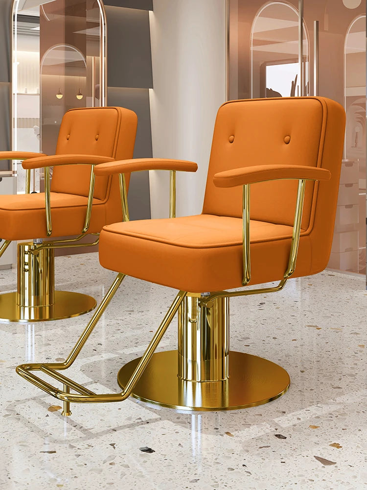 Nordic Style Barber Chairs Exquisite Glamour Premium Creative Salon Chairs European Trendy Silla Para Lashista Salon Furniture