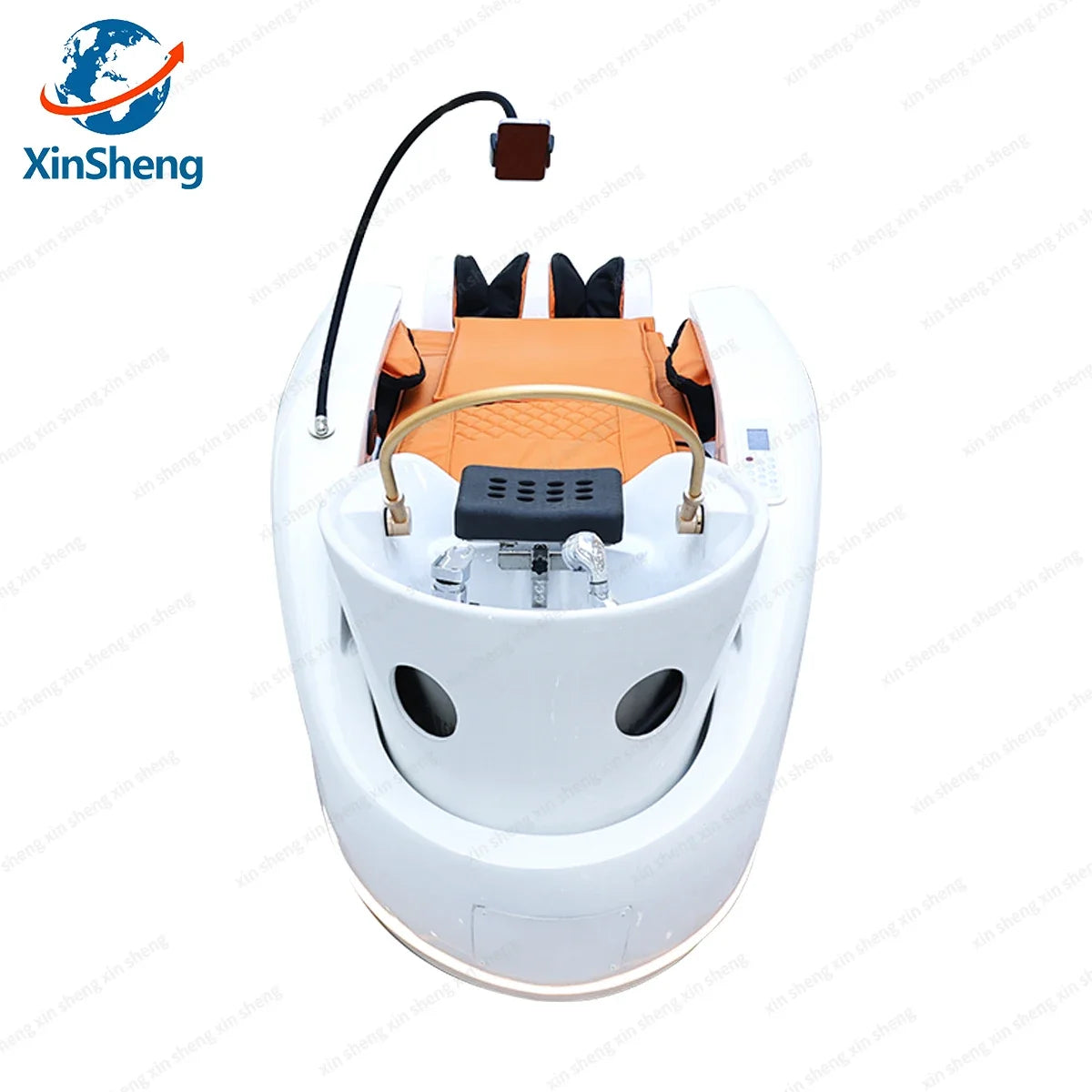 Premium All-in-One Head Spa Equipment, Electric Massage Shampoo Bed with LED Ambient Light for Hair Salon Store, Smart Furniture