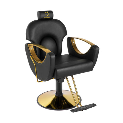 Salon Barber Chair Hydraulic Hair Chair with Reclining Backrest Adjustable Hydraulic Pump Beauty Chair for Barbershop Salon