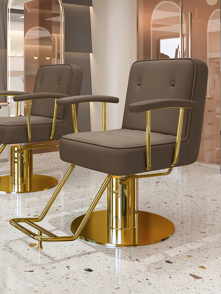 Nordic Style Barber Chairs Exquisite Glamour Premium Creative Salon Chairs European Trendy Silla Para Lashista Salon Furniture