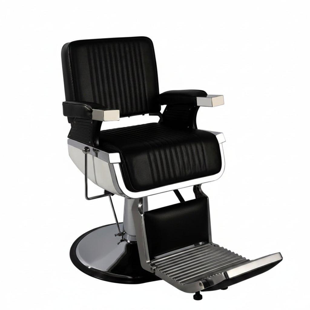 Heavy-Duty Reclining Hydraulic Barber Chair with Footrest