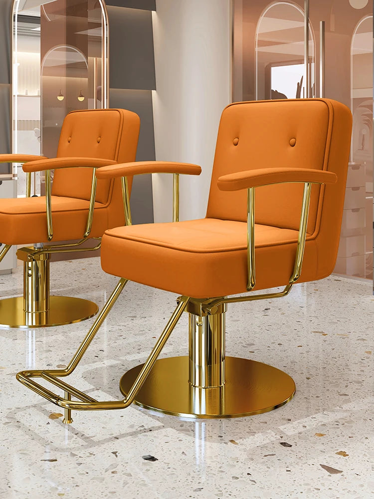 Nordic Style Barber Chairs Exquisite Glamour Premium Creative Salon Chairs European Trendy Silla Para Lashista Salon Furniture