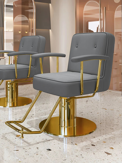 Nordic Style Barber Chairs Exquisite Glamour Premium Creative Salon Chairs European Trendy Silla Para Lashista Salon Furniture