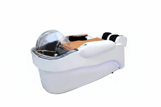 Barbershop Salon Furniture Ceramic Wash Basin Head Spa Water Therapy Bed Shampoo Massage Bed with Sink for Hair Salons