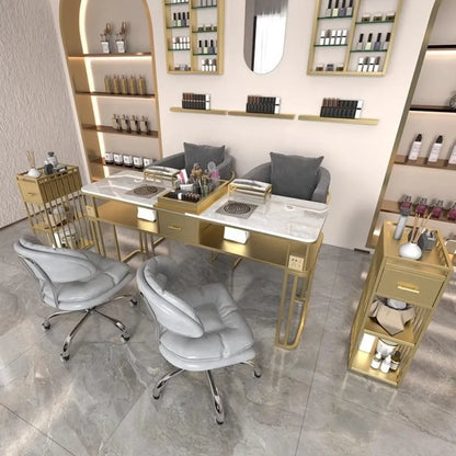 Professional Nail Table with Storage Drawers