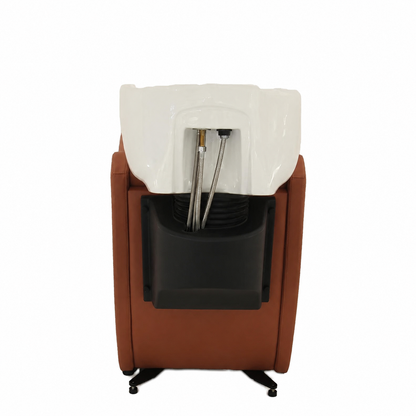 Clean salon shampoo chair – rear view